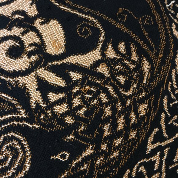 Vintage Celtic Triple Raven Tapestry Afghan Throw by Artist Jen Delyth - Picture 9 of 16